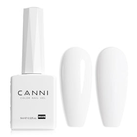 CANNI White Gel Nail Polish front view in a clear bottle
