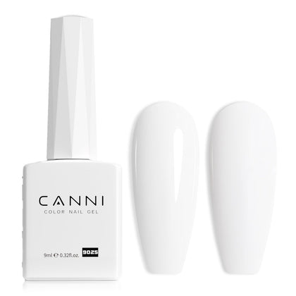 CANNI White Gel Nail Polish front view in a clear bottle
