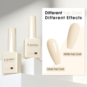 CANNI White Nude Gel Nail Polish with base and top coat