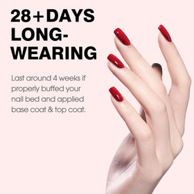 CANNI Wine Red Glitter Gel Nail Polish 9ml application on nails