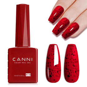 CANNI Wine Red Glitter Gel Nail Polish 9ml front view