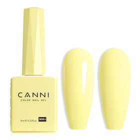 CANNI Yellow Gel Nail Polish front view with light yellow colour