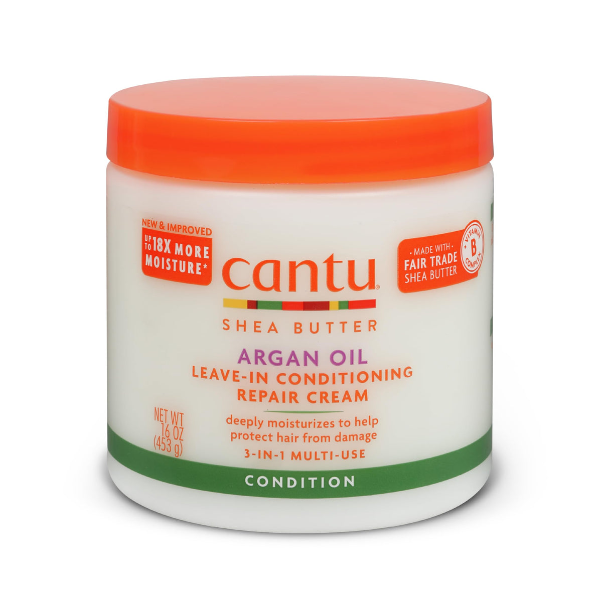 Cantu Argan Oil Leave-In Conditioning Repair Cream 16oz front view