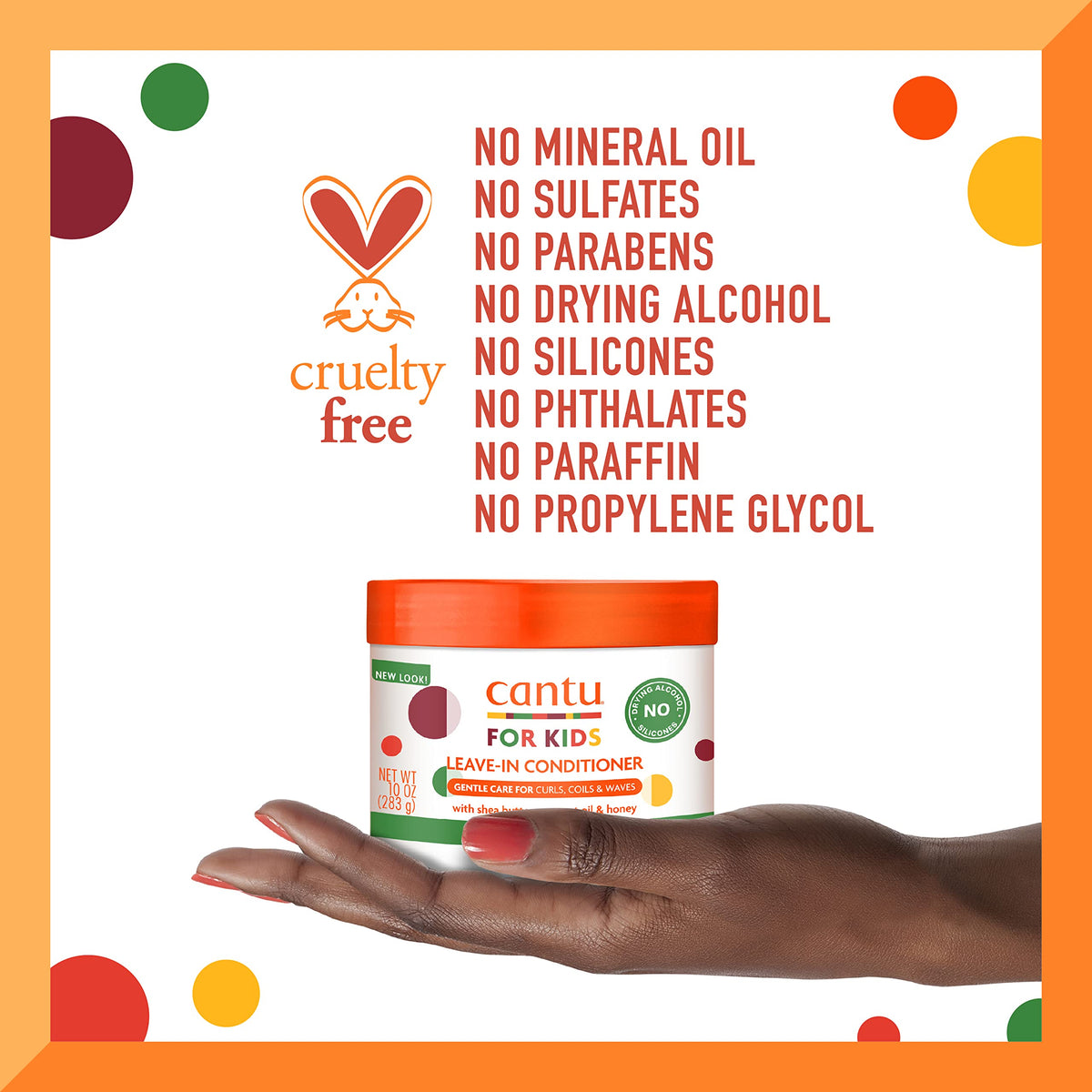 Cantu Care for Kids Leave-In Conditioner 10 oz in a bathroom setting