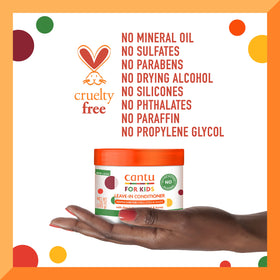 Cantu Care for Kids Leave-In Conditioner 10 oz in a bathroom setting