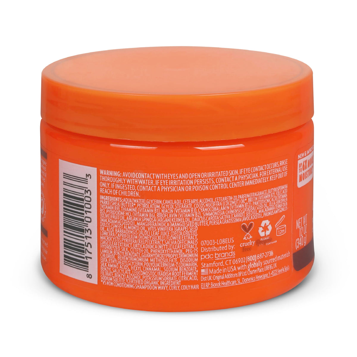 Cantu Coconut Curling Cream 12 oz side view showing texture