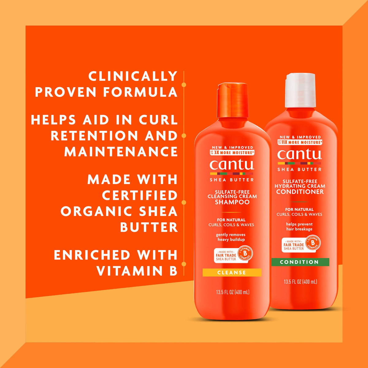 Cantu Conditioner bottle side view with shea butter