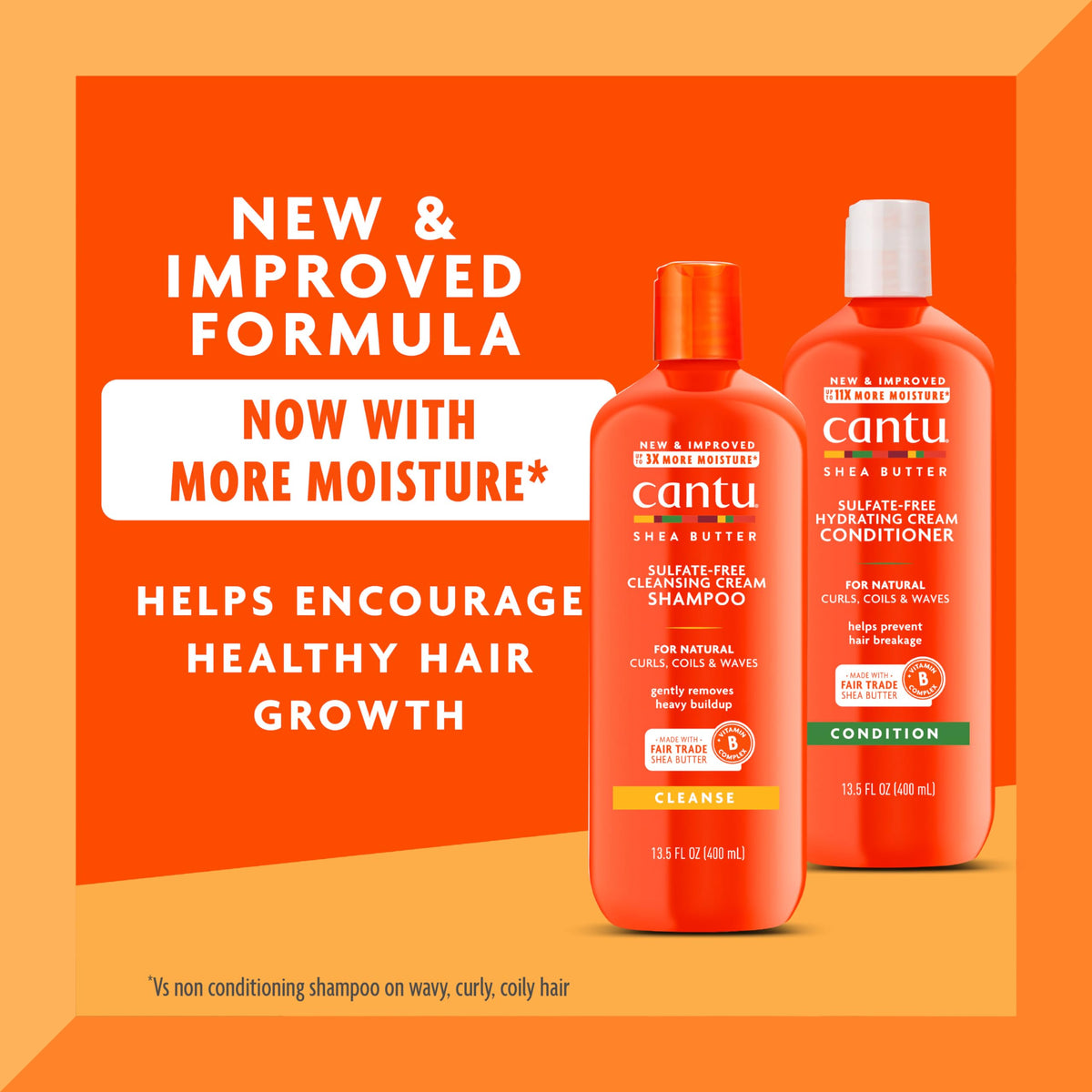 Cantu Shampoo bottle back view with ingredient list