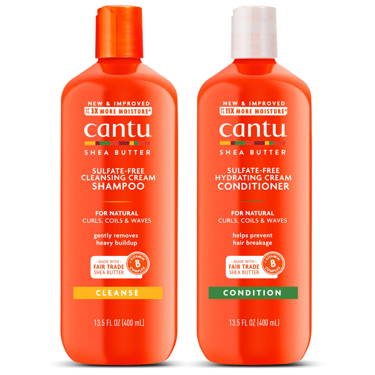Cantu Shampoo & Conditioner Set front view with shea butter