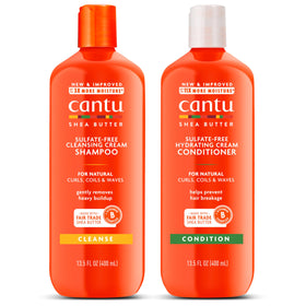 Cantu Shampoo & Conditioner Set front view with shea butter