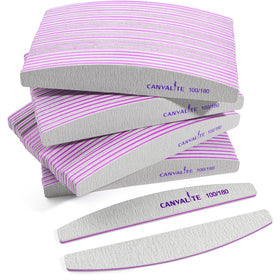 CANVALITE 100 PCS Nail Files front view showing double-sided design