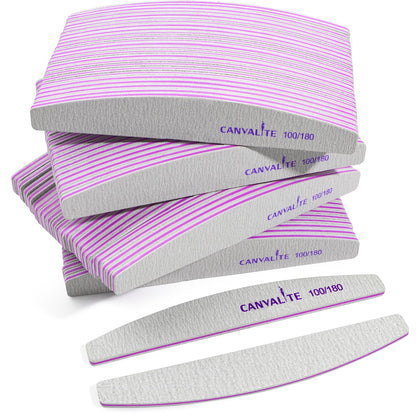 CANVALITE 100 PCS Nail Files front view showing double-sided design