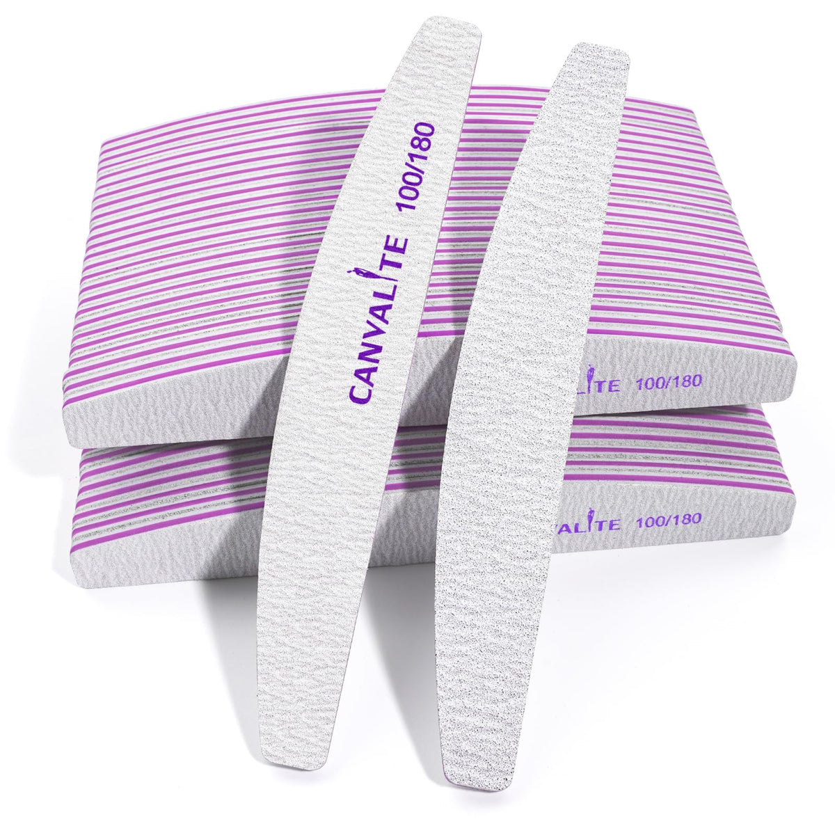 CANVALITE 50 PCS Nail Files front view with double sided emery boards