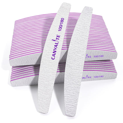 CANVALITE 50 PCS Nail Files front view with double sided emery boards