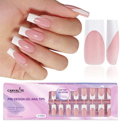 CANVALITE French Tip Press on Nails 300 Pcs front view