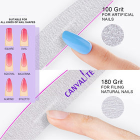 CANVALITE Nail File double sided view showing 100 and 180 grit
