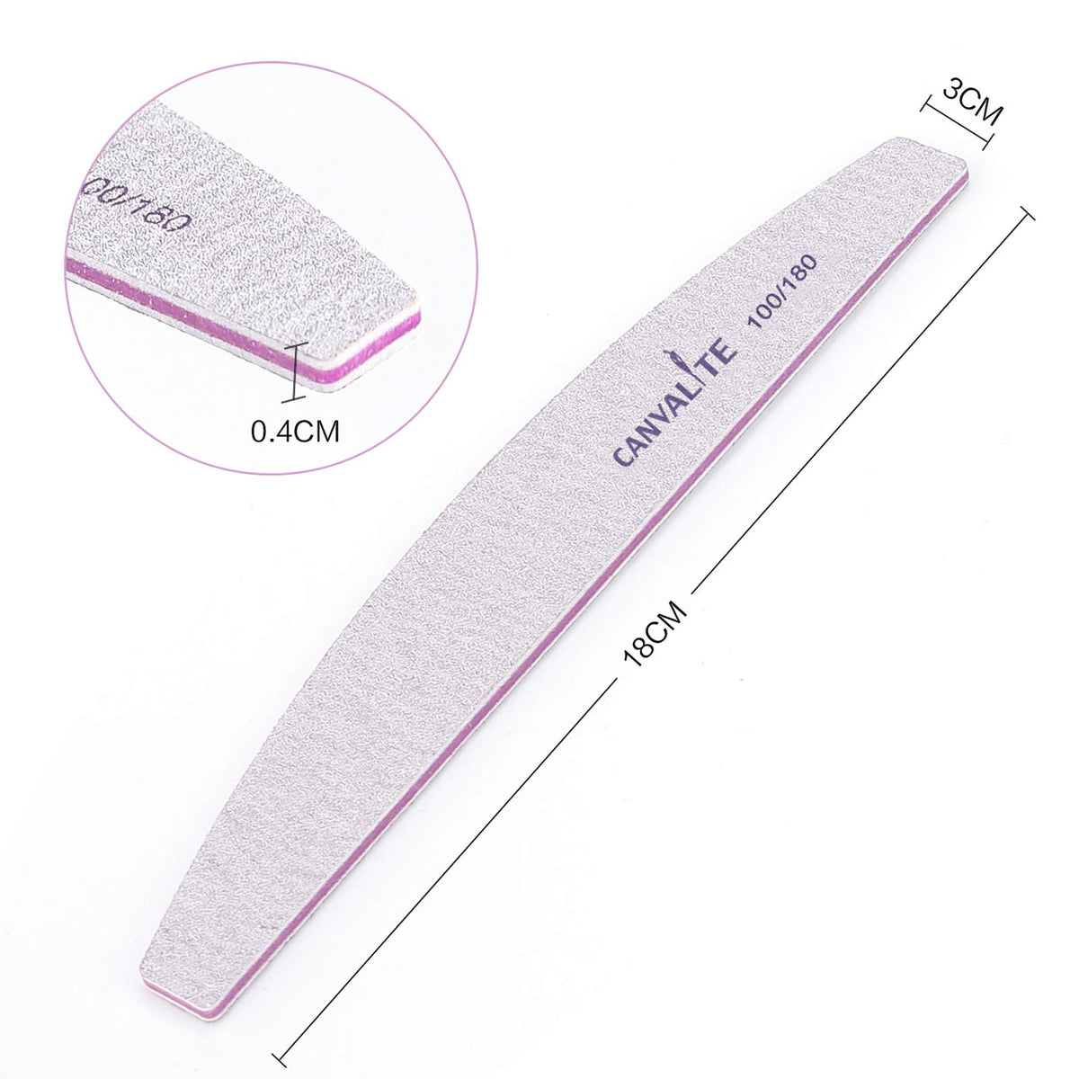 CANVALITE Nail Files pack of 100 with various grit options