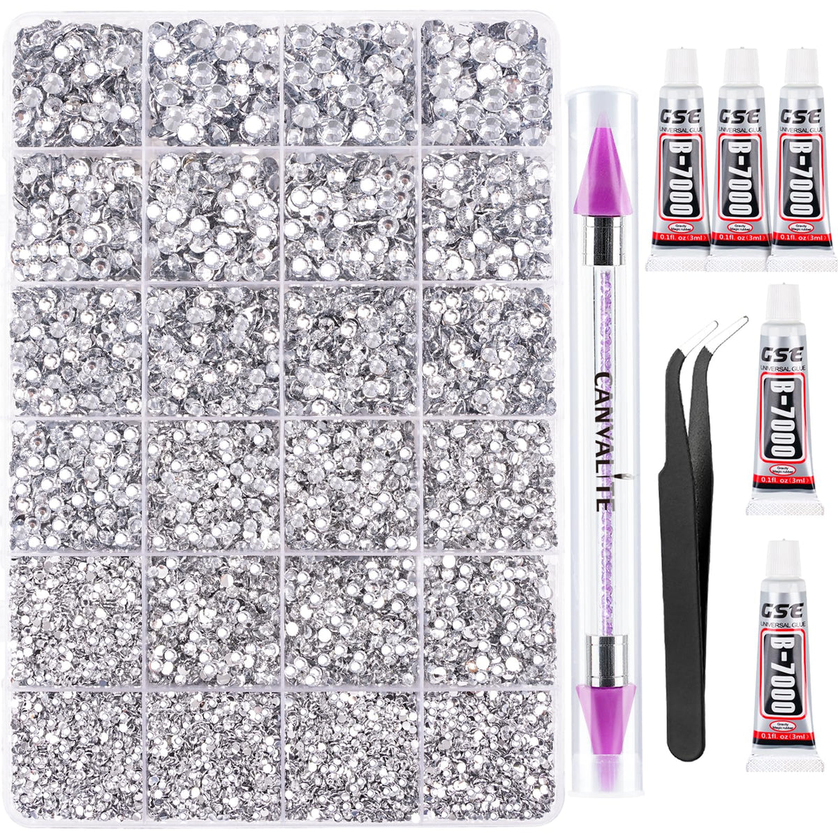 CANVALITE rhinestones set with 25000 clear gems and tools