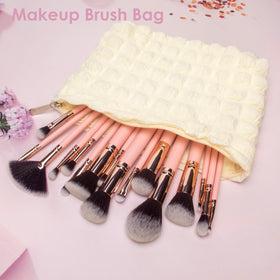 Canvas-lined interior of PAZIMIIK Flat Makeup Bag