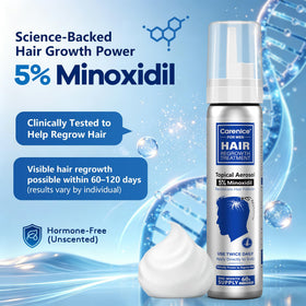 CARENICE Men's 5% Minoxidil Foam back view with usage instructions