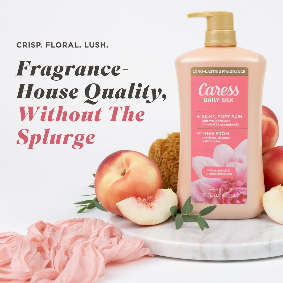 Caress Daily Silk Body Wash 30 fl oz side view