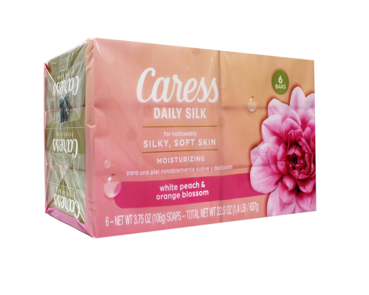 Caress Daily Silk Moisturizing Soap with White Peach and Orange Blossom scent