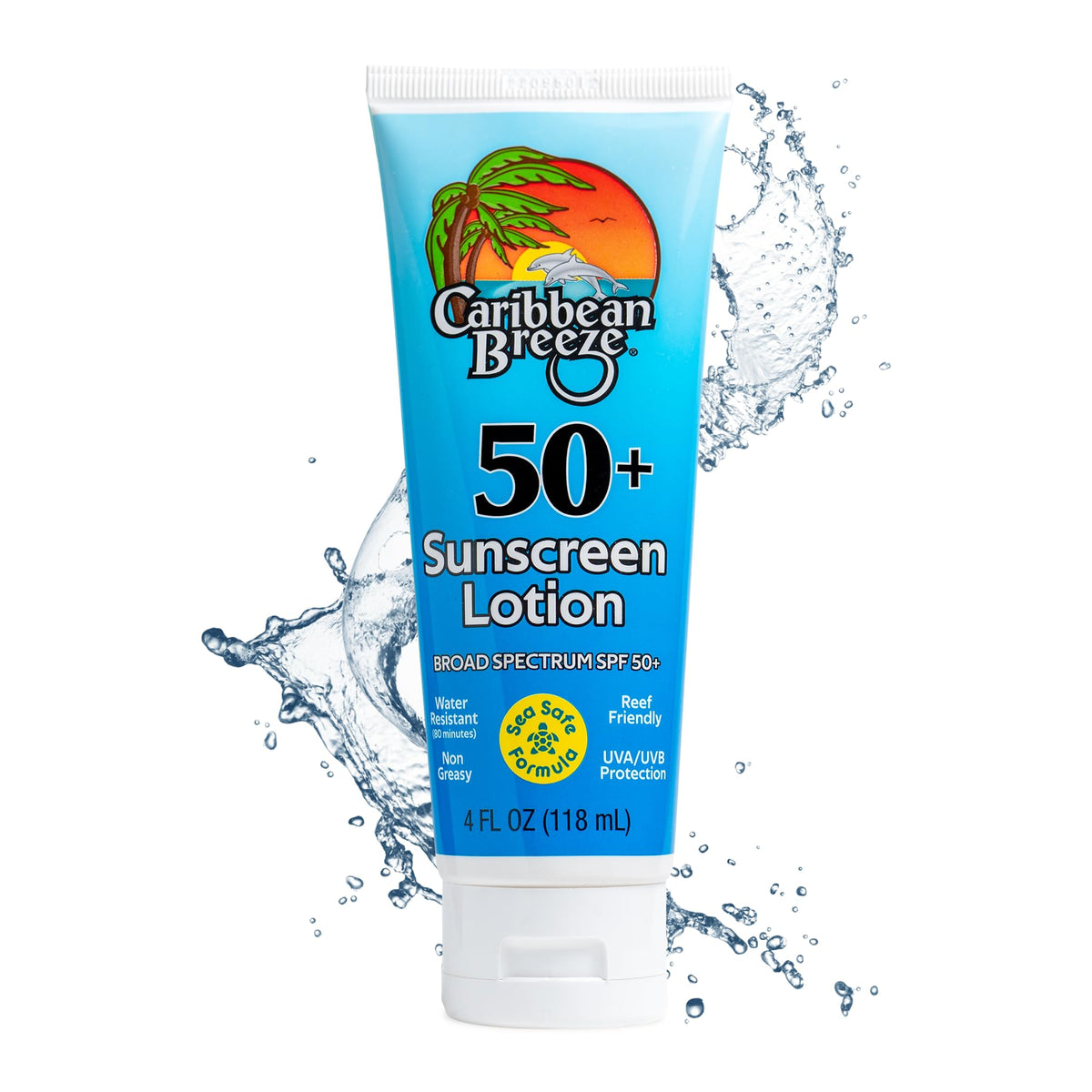 Caribbean Breeze Sunscreen SPF 50 Mango Lime Lotion front view