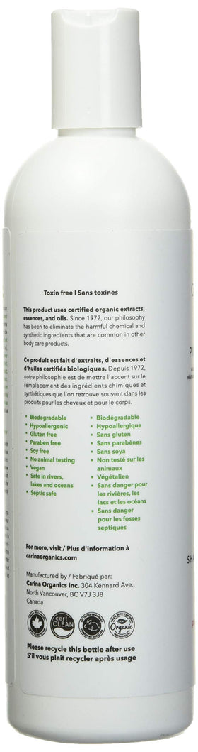 Carina Organics Pink Grapefruit Shampoo & Body Wash on a bathroom shelf