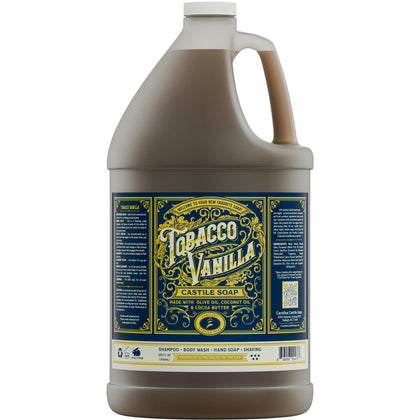 Carolina Castile Soap Liquid Body Wash 1 Gallon Tobacco Vanilla front view