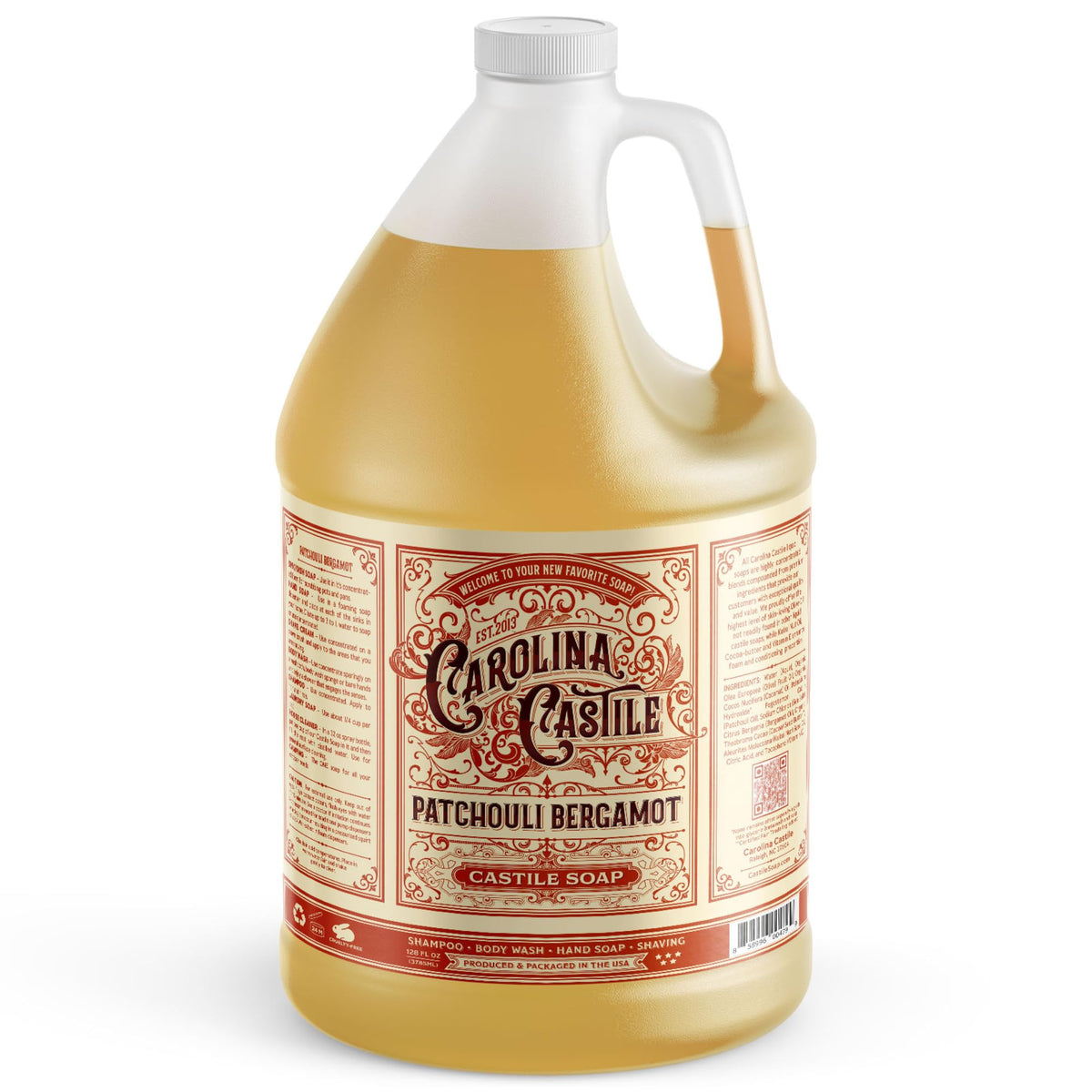 Carolina Castile Soap Patchouli Bergamot front view with packaging