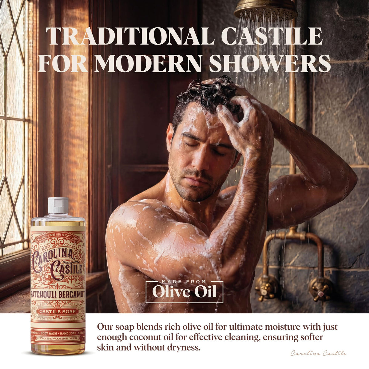 Carolina Castile Soap Patchouli Bergamot with organic olive oil