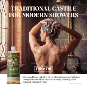 Carolina Castile Soap Unscented Liquid Soap 32 oz with bubbles