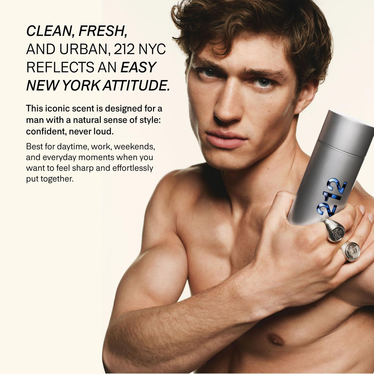 Carolina Herrera 212 Men Eau de Toilette bottle with cap
