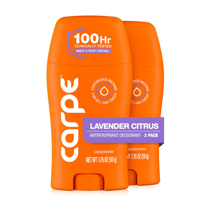 Carpe 100-Hour Antiperspirant Deodorant for Women Lavender Citrus front view
