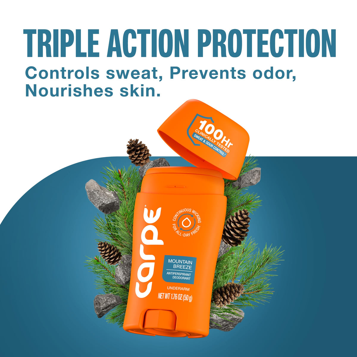 Carpe 100-Hour Antiperspirant Deodorant Mountain Breeze texture