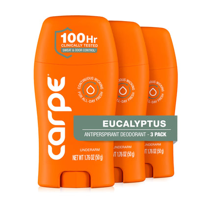 Carpe 100-Hour Deodorant Antiperspirant Eucalyptus front view