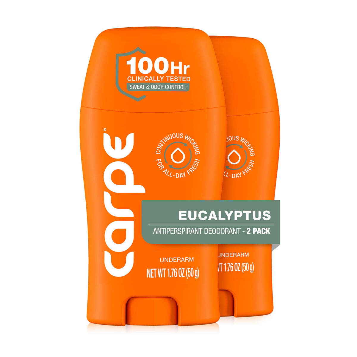 Carpe Antiperspirant Deodorant 100-Hour Eucalyptus front view