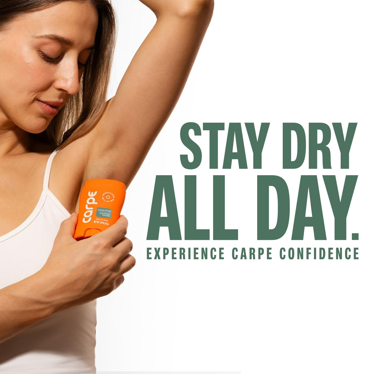 Carpe Antiperspirant Deodorant 100-Hour Eucalyptus with fresh eucalyptus leaves