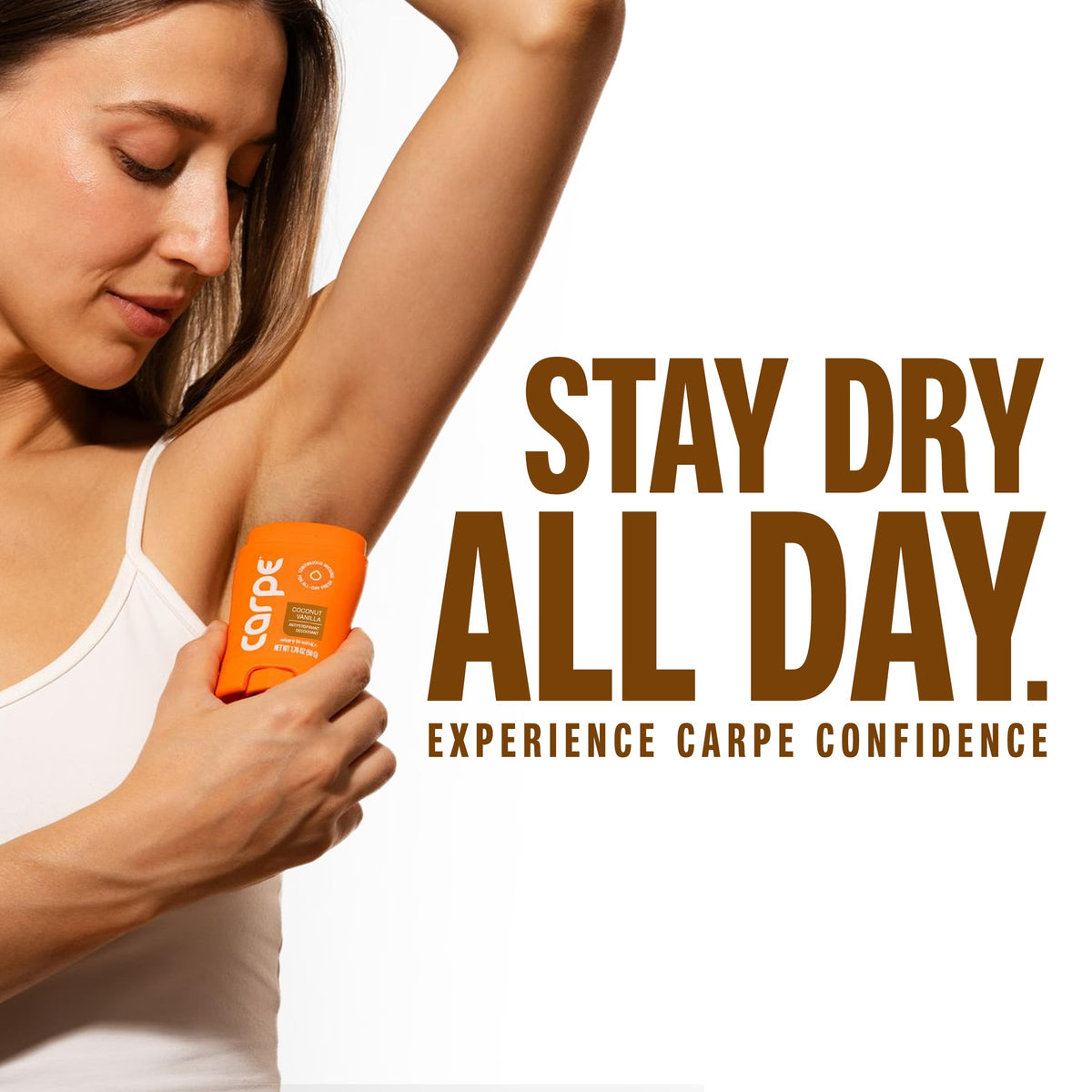 Carpe Antiperspirant Deodorant Coconut Vanilla lifestyle shot
