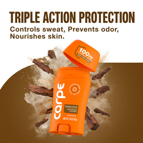 Carpe Antiperspirant Deodorant for Men Sandalwood texture close-up