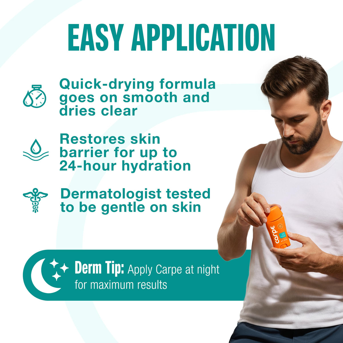Carpe Antiperspirant Deodorant for Men texture on skin