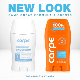 Carpe Antiperspirant Deodorant Fresh Powder 3 Pack side view