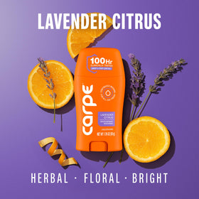 Carpe antiperspirant deodorant Lavender Citrus side view