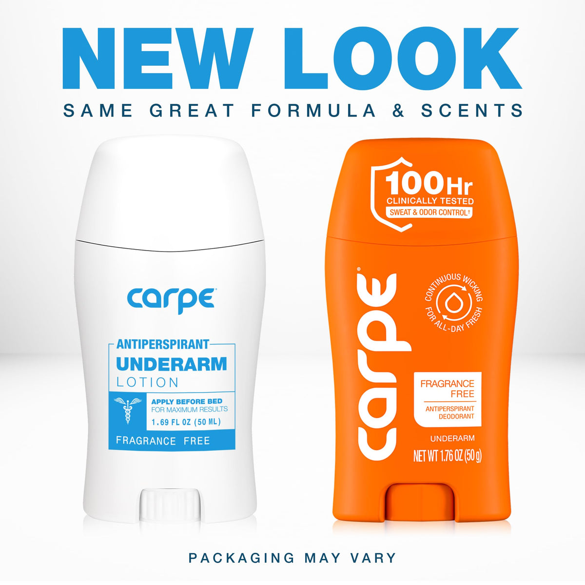 Carpe Antiperspirant Deodorant side view showing packaging