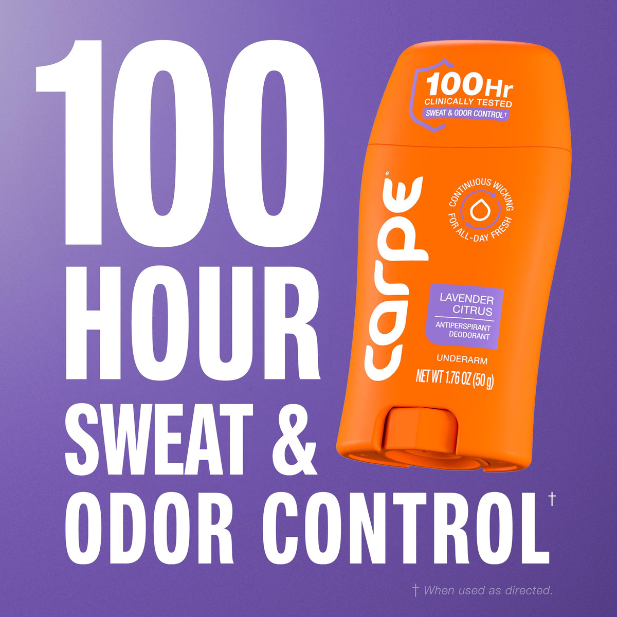 Carpe deodorant Lavender Citrus application on skin
