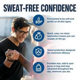 Carpe Sweat Absorbing Hand Lotion application on hands
