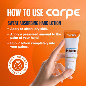 Carpe Sweat Absorbing Hand Lotion packaging details