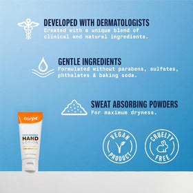 Carpe Sweat Absorbing Hand Lotion side view showing texture