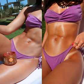 Carroten Gold Shimmer Tanning Gel 5 oz with spatula