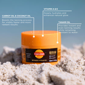 Carroten Tanning Gel in travel bag
